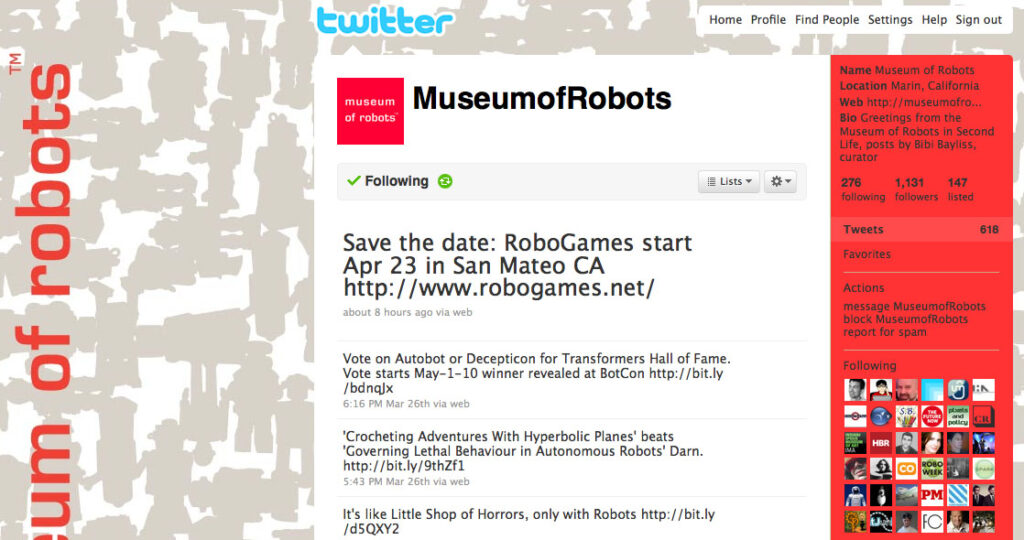 Museum of Robots on Twitter